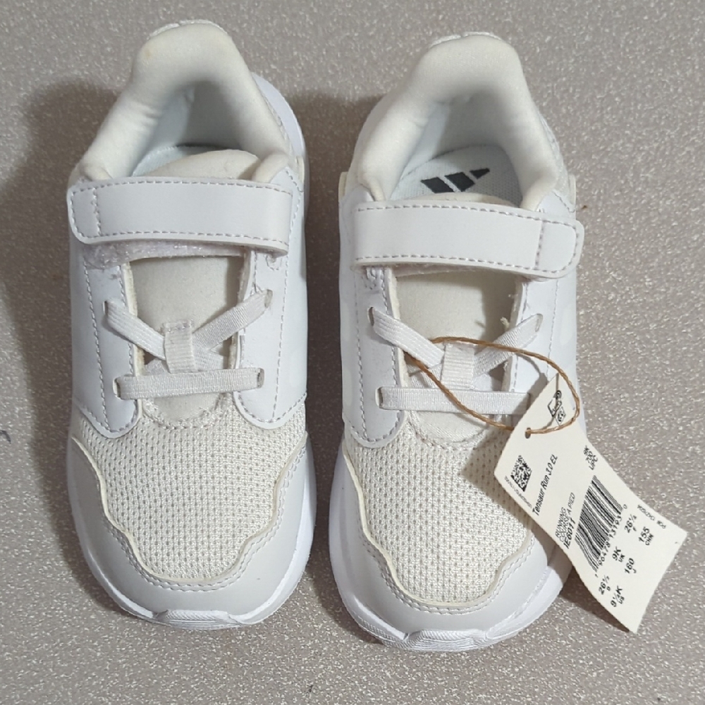 adidas Kids White Sneakers with Velcro New